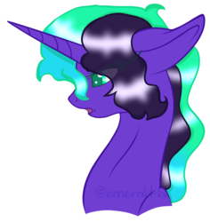 Size: 2720x2880 | Tagged: safe, artist:emerald-bliss, oc, oc only, oc:minty lace, pony, unicorn, bust, female, high res, mare, portrait, simple background, solo, transparent background