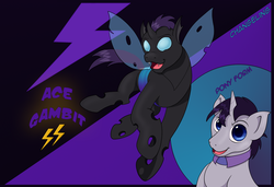 Size: 1280x875 | Tagged: safe, artist:thedigodragon, oc, oc only, oc:ace gambit, changeling, pony, disguise, disguised changeling