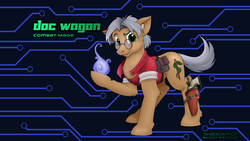 Size: 2560x1440 | Tagged: safe, artist:thedigodragon, oc, oc only, oc:doc wagon, pony, clothes, solo