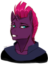 Size: 2000x2635 | Tagged: safe, artist:tenderrgamer, tempest shadow, anthro, g4, my little pony: the movie, bust, female, high res, portrait, simple background, solo, transparent background