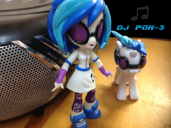 Size: 2592x1936 | Tagged: safe, artist:grapefruitface1, dj pon-3, vinyl scratch, human, pony, equestria girls, g4, cd player, doll, equestria girls minis, eqventures of the minis, human ponidox, irl, merchandise, my little pony pop!, photo, self ponidox, shoes, sneakers, toy