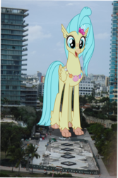 Size: 1471x2197 | Tagged: safe, artist:oceanrailroader, princess skystar, classical hippogriff, hippogriff, g4, my little pony: the movie, florida, giant pony, giantess, highrise ponies, irl, macro, miami, photo, ponies in real life