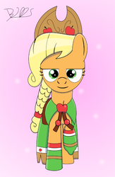 Size: 650x1000 | Tagged: safe, artist:trackheadtherobopony, applejack, g4, my little pony: friendship is magic, the best night ever, bedroom eyes, clothes, dress, gala dress