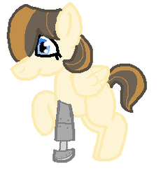 Size: 246x256 | Tagged: safe, artist:glamgoria-morose, oc, oc only, oc:double dribble, pegasus, pony, adopted offspring, amputee, offspring, parent:dumbbell, parent:hoops, parent:zippoorwhill, parents:dumbhoops, prosthetic limb, prosthetics, solo