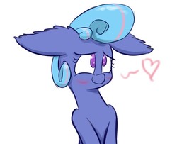 Size: 800x650 | Tagged: safe, artist:heir-of-rick, oc, oc only, oc:sapphire lollipop, pony, blushing, floppy ears, heart, impossibly large ears, solo