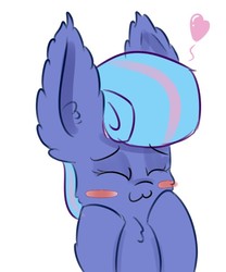 Size: 500x600 | Tagged: safe, artist:heir-of-rick, oc, oc only, oc:sapphire lollipop, pony, blushing, fluffy, heart, impossibly large ears, solo