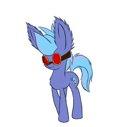 Size: 700x700 | Tagged: safe, artist:heir-of-rick, oc, oc only, oc:radiant spark, oc:sapphire lollipop, pony, glasses, impossibly large ears, solo, spiky hair