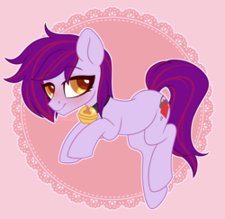 Size: 2724x2649 | Tagged: safe, artist:hawthornss, oc, oc only, oc:mystic blare, bell, blushing, cute, femboy, high res, looking at you, male, solo, stallion