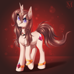 Size: 1200x1200 | Tagged: safe, artist:margony, oc, oc only, pony, unicorn, commission, female, gift art, jewelry, mare, solo