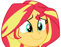 Size: 10300x7920 | Tagged: safe, artist:sunshi, sunset shimmer, equestria girls, g4, my little pony equestria girls: better together, absurd resolution, cute, happy, shimmerbetes, simple background, smiling, solo, transparent background, vector