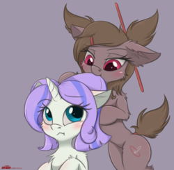 Size: 1615x1580 | Tagged: safe, artist:orang111, oc, oc only, oc:chicory, oc:rebii, pony, nom