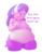 Size: 1700x2200 | Tagged: safe, artist:secretgoombaman12345, diamond tiara, human, ask chubby diamond, g4, bbw, belly, belly button, bellyrubs, breasts, busty diamond tiara, chubby, chubby diamond, clothes, fat, female, grammar error, humanized, kneeling, lidded eyes, muffin top, pants, question, simple background, solo, transparent background