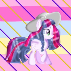 Size: 1000x1000 | Tagged: safe, artist:doraeartdreams-aspy, twilight sparkle, alicorn, pony, g4, crossover, female, fusion, hat, lillie, pokémon, ponified, solo, twilight sparkle (alicorn)