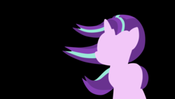 Size: 1920x1080 | Tagged: safe, artist:one-violet-rose, starlight glimmer, pony, unicorn, g4, black background, female, simple background, solo, wallpaper