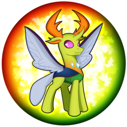 Size: 2539x2539 | Tagged: safe, artist:flamevulture17, thorax, changedling, changeling, g4, high res, king thorax, male, orb, solo