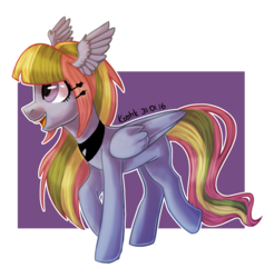 Size: 2432x2472 | Tagged: safe, artist:krotik, oc, oc only, pegasus, pony, high res, smiling, solo, wing ears