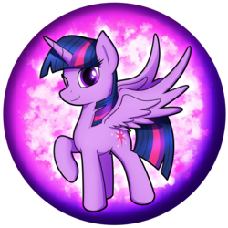 Size: 2539x2539 | Tagged: safe, artist:flamevulture17, twilight sparkle, alicorn, pony, g4, female, high res, mare, orb, raised hoof, solo, twilight sparkle (alicorn)