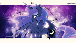 Size: 1920x1080 | Tagged: safe, artist:drakesparkle44, artist:equestria-prevails, edit, princess luna, alicorn, pony, g4, beautiful, female, lidded eyes, nebula, solo, sparkly mane, vector, wallpaper, wallpaper edit