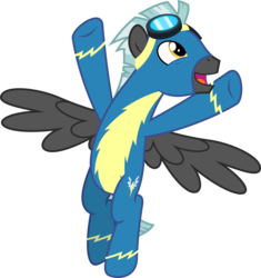 Size: 2821x3000 | Tagged: safe, artist:chainchomp2, thunderlane, pegasus, pony, g4, marks and recreation, .svg available, clothes, cute, goggles, high res, male, simple background, solo, stallion, thunderbetes, transparent background, uniform, vector, wonderbolts uniform