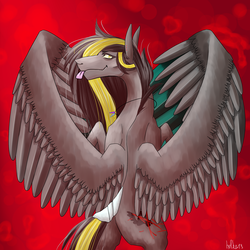 Size: 1899x1900 | Tagged: safe, artist:holka13, oc, oc only, oc:paranoia, pegasus, pony, solo, tongue out