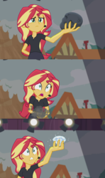 Size: 1272x2148 | Tagged: safe, screencap, sunset shimmer, equestria girls, g4, my little pony equestria girls: better together, opening night, opening night: sunset shimmer, coal, diamond, director shimmer, female, school play, soliloquy