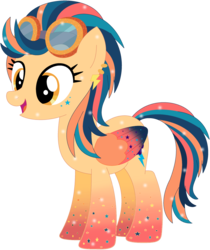 Size: 1024x1219 | Tagged: safe, artist:ra1nb0wk1tty, indigo zap, pony, g4, colored wings, equestria girls ponified, female, goggles, multicolored wings, ponified, rainbow power, rainbow wings, simple background, solo, transparent background, wings