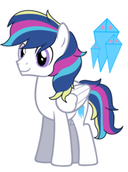 Size: 1448x1936 | Tagged: dead source, safe, artist:rainbows-skies, oc, oc only, oc:crystal stone, pegasus, pony, male, offspring, parent:princess cadance, parent:shining armor, parents:shiningcadance, simple background, solo, transparent background