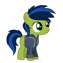Size: 6000x6000 | Tagged: safe, artist:suramii, oc, oc only, oc:scotch tape, pony, fallout equestria, fallout equestria: project horizons, absurd resolution, clothes, female, filly, pipbuck, simple background, solo, transparent background, vector