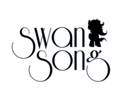 Size: 800x600 | Tagged: safe, artist:swan song, oc, oc only, oc:swan song, animated, animated png, cover art, logo, logotype, monochrome, motion graphics, silhouette, simple background, transparent background