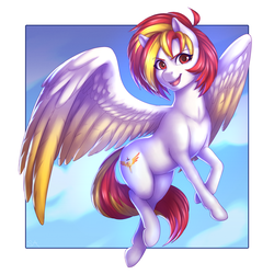Size: 3100x3100 | Tagged: safe, artist:souladdicted, oc, oc only, oc:pepper doll, pegasus, pony, female, high res, mare, smiling, solo