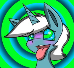 Size: 2857x2649 | Tagged: safe, artist:askhypnoswirl, oc, oc only, pony, unicorn, ahegao, blushing, bust, eyes rolling back, high res, horn, hypnosis, kaa eyes, open mouth, tongue out, unicorn oc