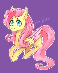 Size: 3200x4000 | Tagged: safe, artist:yumeyuuheii, fluttershy, pony, g4, colored wings, colored wingtips, female, solo