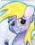Size: 793x1007 | Tagged: safe, artist:andandampersand, derpy hooves, pegasus, pony, g4, bust, female, portrait, simple background, smiling, solo, traditional art