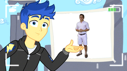 Size: 1280x720 | Tagged: safe, edit, edited screencap, screencap, flash sentry, human, best trends forever, equestria girls, equestria girls series, camera shot, dank memes, lucky luciano, meme, template, you know i had to do it to em