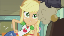 Size: 1920x1080 | Tagged: safe, screencap, applejack, cranky doodle donkey, sweetie belle, equestria girls, g4, happily ever after party, happily ever after party: applejack, my little pony equestria girls: better together, out of context, seductive, seductive pose, sexy