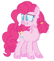 Size: 866x984 | Tagged: safe, artist:bezziie, pinkie pie, earth pony, pony, g4, alternate design, alternate hairstyle, female, simple background, solo, transparent background