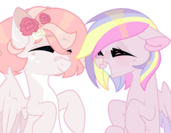 Size: 4829x3760 | Tagged: safe, artist:ponponvector, oc, oc only, oc:pink cloud, oc:rose, pegasus, pony, absurd resolution, base used, female, flower, flower in hair, mare, simple background, transparent background