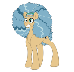 Size: 2804x2753 | Tagged: safe, artist:marukouhai, oc, oc only, oc:polaroid, earth pony, pony, afro, high res, male, offspring, parent:cheese sandwich, parent:coco pommel, parents:cheesecoco, simple background, solo, stallion, white background
