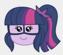 Size: 270x238 | Tagged: safe, screencap, sci-twi, twilight sparkle, equestria girls, g4, my little pony equestria girls: better together, text support, adorkable, cute, dork, emoji, female, solo, twiabetes
