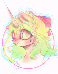 Size: 790x1018 | Tagged: safe, artist:vetallie, oc, oc only, oc:sweetie sew, pony, unicorn, bust, ponysona, portrait, solo