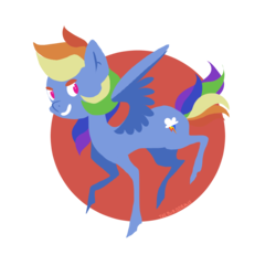 Size: 1000x1000 | Tagged: safe, artist:thebirbdraws, rainbow dash, pegasus, pony, g4, female, grin, smiling, solo