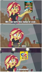 Size: 1043x1779 | Tagged: safe, edit, edited screencap, screencap, sunset shimmer, equestria girls, g4, my little pony equestria girls: better together, opening night, opening night: sunset shimmer, comic, crossover, discussion in the comments, sonic boom, sonic mania, sonic the hedgehog (series)