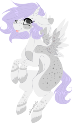 Size: 493x849 | Tagged: safe, artist:ohflaming-rainbow, oc, oc only, oc:mayumi, pegasus, pony, female, horns, mare, simple background, solo, tongue out, transparent background