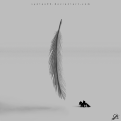 Size: 2560x2560 | Tagged: safe, artist:smowu, pegasus, pony, abstract, feather, high res, monochrome