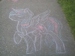 Size: 2048x1536 | Tagged: safe, artist:lixthefork, twilight sparkle, alicorn, pony, g4, chalk drawing, female, photo, solo, traditional art, twilight sparkle (alicorn)