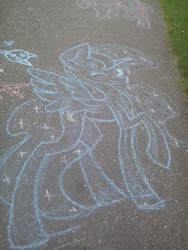 Size: 1536x2048 | Tagged: safe, artist:lixthefork, princess luna, pony, g4, chalk drawing, female, photo, solo, traditional art