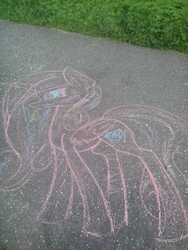 Size: 1536x2048 | Tagged: safe, artist:lixthefork, princess cadance, pony, g4, chalk drawing, female, photo, solo, traditional art