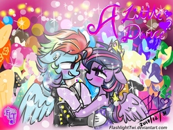 Size: 768x576 | Tagged: safe, artist:tylerdashart, applejack, fluttershy, pinkie pie, rainbow dash, rarity, twilight sparkle, alicorn, pony, g4, blushing, crown, ear piercing, female, jewelry, lesbian, piercing, regalia, ship:flutterpie, ship:rarijack, ship:twidash, shipping, twilight sparkle (alicorn)