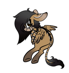 Size: 881x937 | Tagged: safe, artist:lunicangel, oc, oc only, oc:j, hybrid, pegasus, pony, zebra, zebrasus, zony, floppy ears, leonine tail, looking at you, looking back, ponysona, reference sheet, simple background, smiling, solo, spread wings, transparent background, underhoof, wings, zebra oc