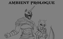 Size: 700x434 | Tagged: safe, artist:wwredgrave, princess celestia, princess luna, alicorn, unicorn, anthro, ambient.prologue, g4, beard, bow, bow (weapon), crossover, facial hair, female, female with beard, god of war, humor, scar